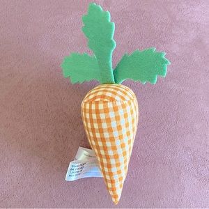 Orange and White Gingham Plaid Plush Toy Carrot